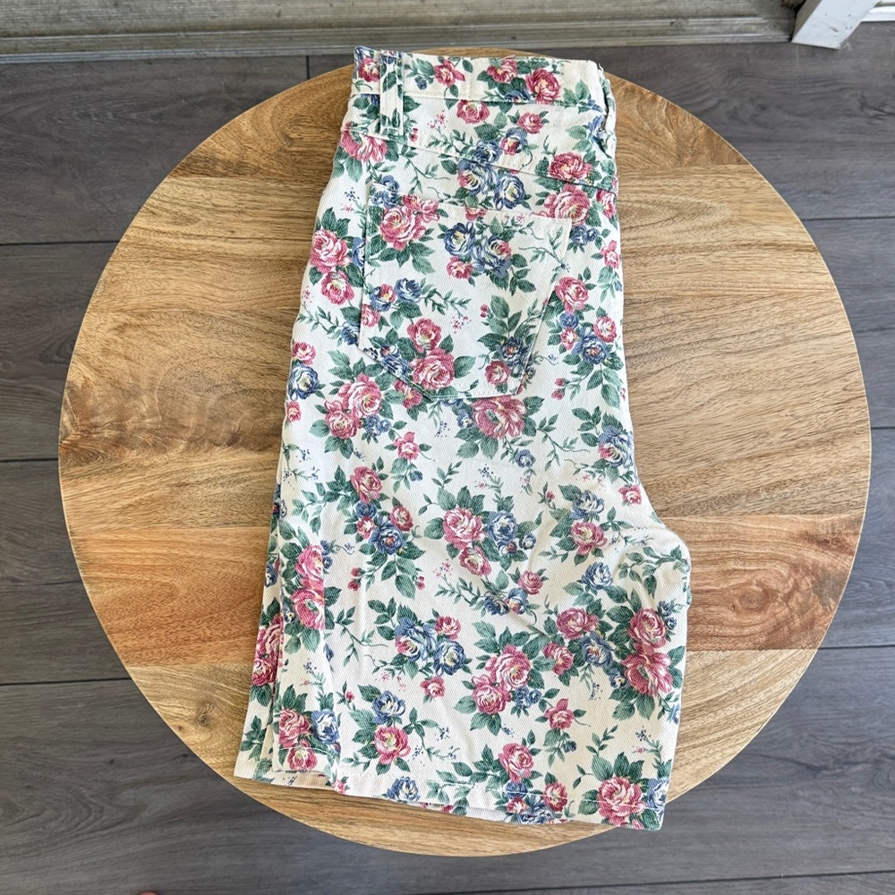 Not Guilty Girls Floral Print Vintage Denim Shorts